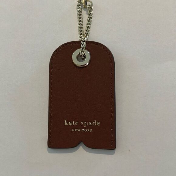 kate spade Accessories - KATE SPADE Brown Leather Keychain/Hang Tag